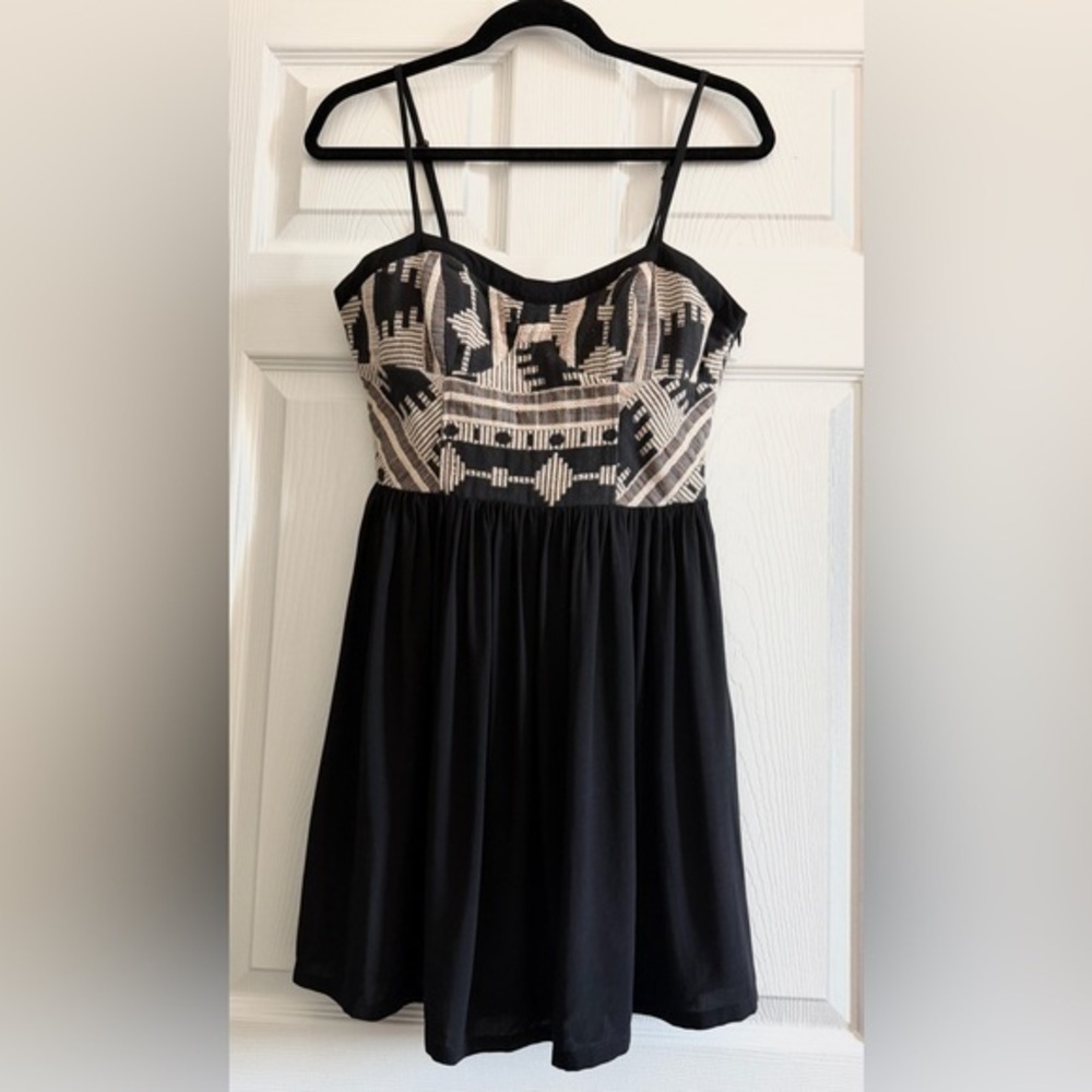 Staring at Stars Dress with Black and Cream Patterns